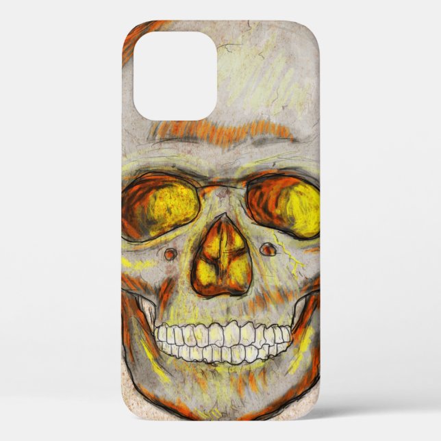 Funda De Case-Mate Para iPhone Calavera dibujada a mano (Reverso )