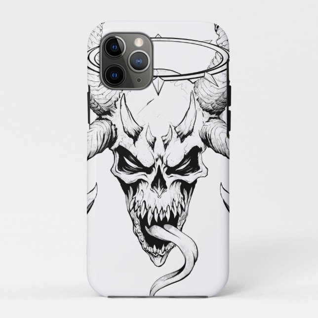 Funda De Case-Mate Para iPhone Calavera divina de blanco muerto (Reverso)