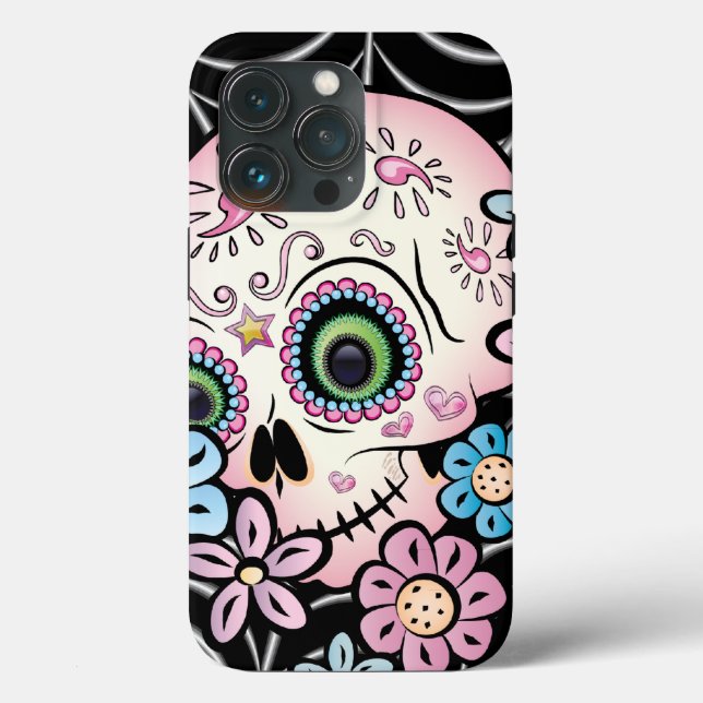 Funda De Case-Mate Para iPhone Calavera dulce de azúcar (Reverso )