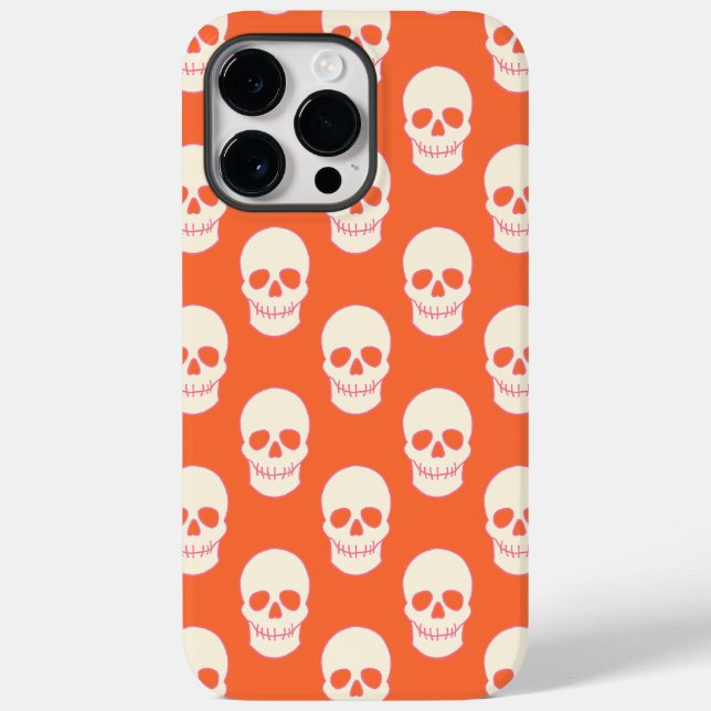 Funda De Case-Mate Para iPhone Calavera en rosa, Naranja y crema (Reverso )