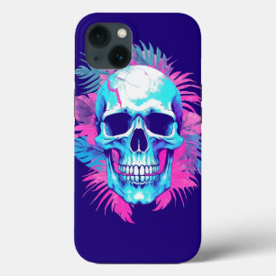 Funda Para iPhone 13 Calavera floral al estilo de la onda de vapor