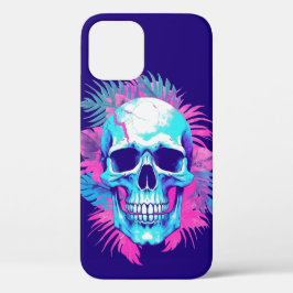 Funda Para iPhone 12 Calavera floral al estilo Vaporwave