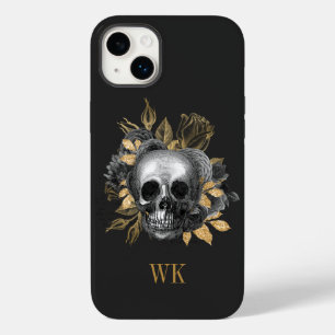 Funda Para iPhone 14 Plus De Case-Mate Calavera floral gótica vintage en negro y dorado