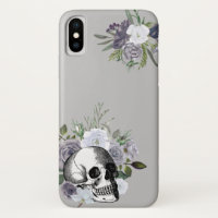 Calavera Flores Rosas Negro Blanco Gótico Hallowee