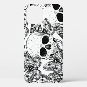 Funda Para iPhone 12 Calavera, mariposas: patrón de cosecha a mano