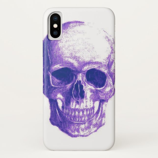 Funda De Case-Mate Para iPhone Calavera morada (Reverso)