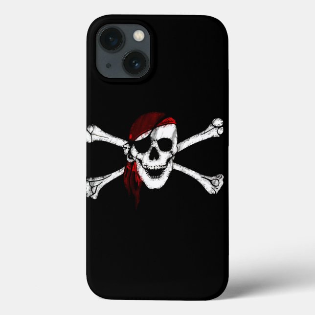 Funda De Case-Mate Para iPhone Calavera pirata y encrucijada (Reverso)