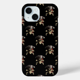 Funda Para iPhone 15 Calavera pirata y Gorra