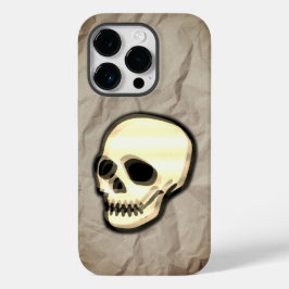Funda Para iPhone 14 Pro De Case-Mate Calavera sobre fondo de textura de papel