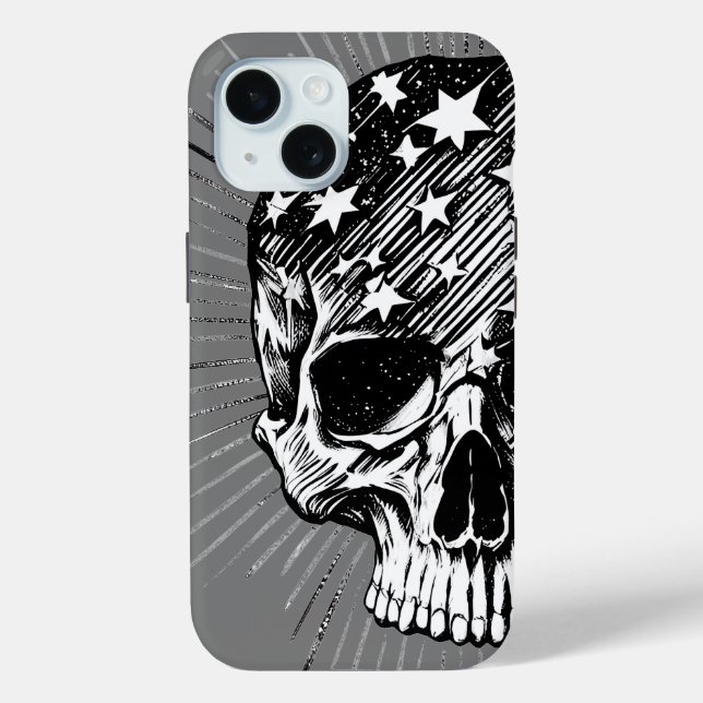Funda De Case-Mate Para iPhone Calavera y estrellas II (Reverso )