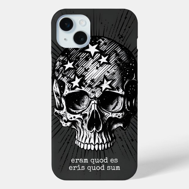Funda De Case-Mate Para iPhone Calavera y estrellas III (Reverso )