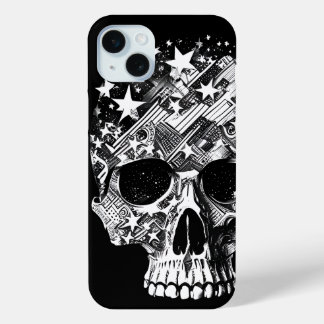 Funda Para iPhone 15 Mini Calavera y estrellas IV