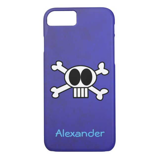 Funda De Case-Mate Para iPhone Calavera y huesos cruzados con grandes ojos negros (Reverso)