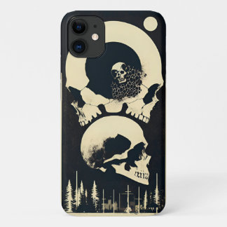 Funda Para iPhone 11 Calavera y huesos negros