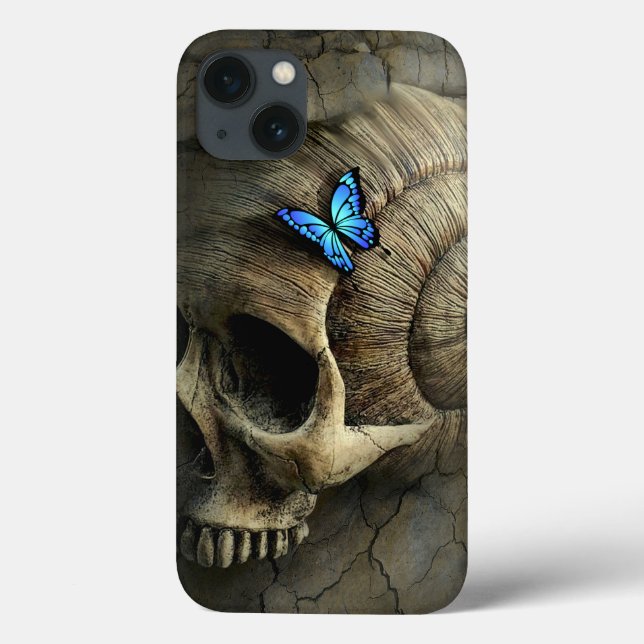 Funda De Case-Mate Para iPhone Calavera y mariposa espumosa (Reverso)