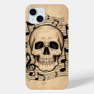 Funda Para iPhone 15 Mini Calavera y notas