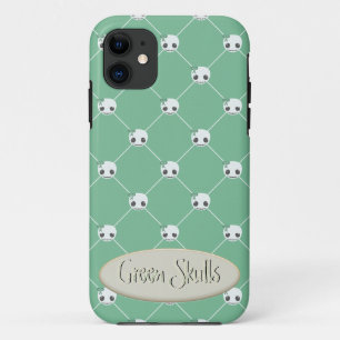 Funda Para iPhone 11 Calaveras blancas personalizados sobre el efecto d