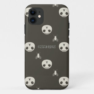 Funda Para iPhone 11 Calaveras blancas personalizados sobre el efecto d