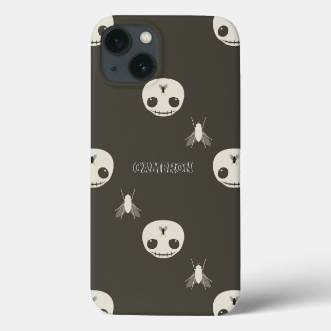 Funda De Case-Mate Para iPhone Calaveras blancas personalizados sobre el efecto d (Reverso)