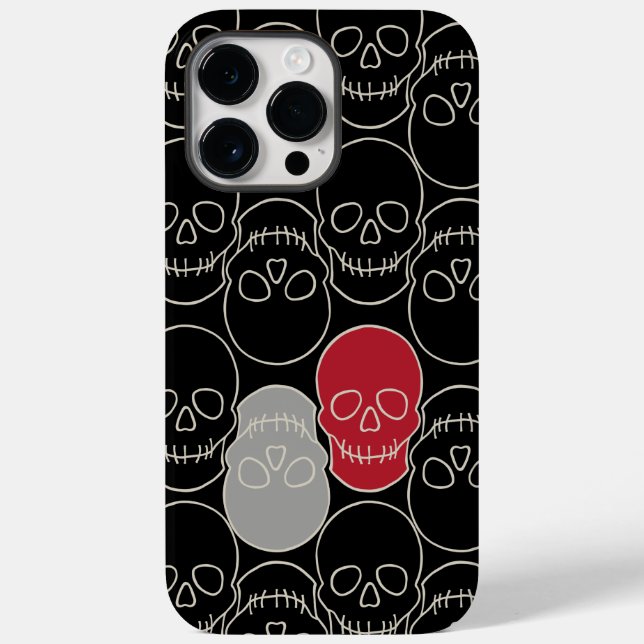 Funda De Case-Mate Para iPhone Calaveras - Blanco negro y negro (Reverso )