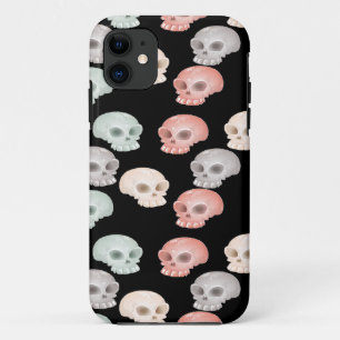 Funda Para iPhone 11 calaveras coloridas sobre negro