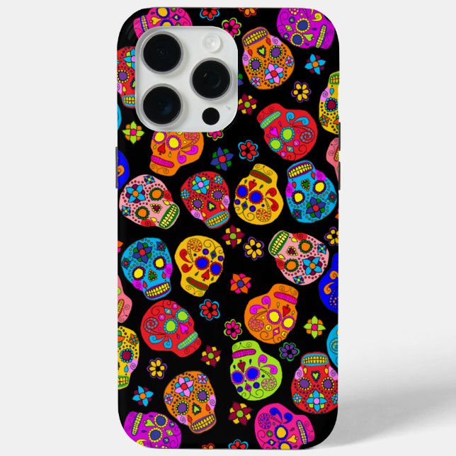 Funda De Case-Mate Para iPhone Calaveras de azúcar (Reverso )