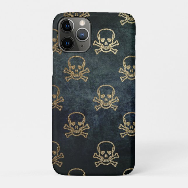 Funda De Case-Mate Para iPhone Calaveras doradas (Reverso)