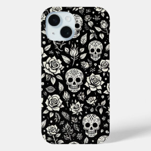 Funda Para iPhone 15 Calaveras florales