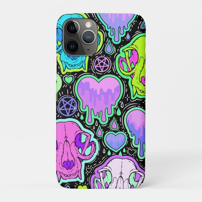 Funda De Case-Mate Para iPhone Calaveras Trippy Cat (Reverso)