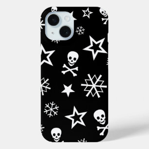 Funda Para iPhone 15 Calaveras y copos de nieve