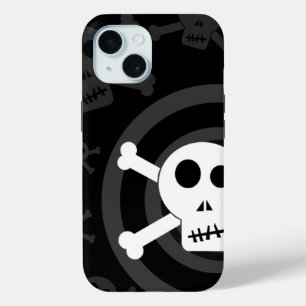 Funda Para iPhone 15 =[ Calaveras y huesos cruzados ]=