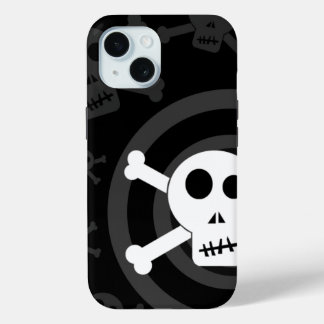 Funda Para iPhone 15 =[ Calaveras y huesos cruzados ]=