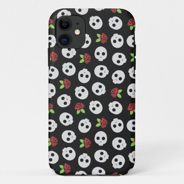 Funda De Case-Mate Para iPhone Calaveras y Rosas (Reverso)