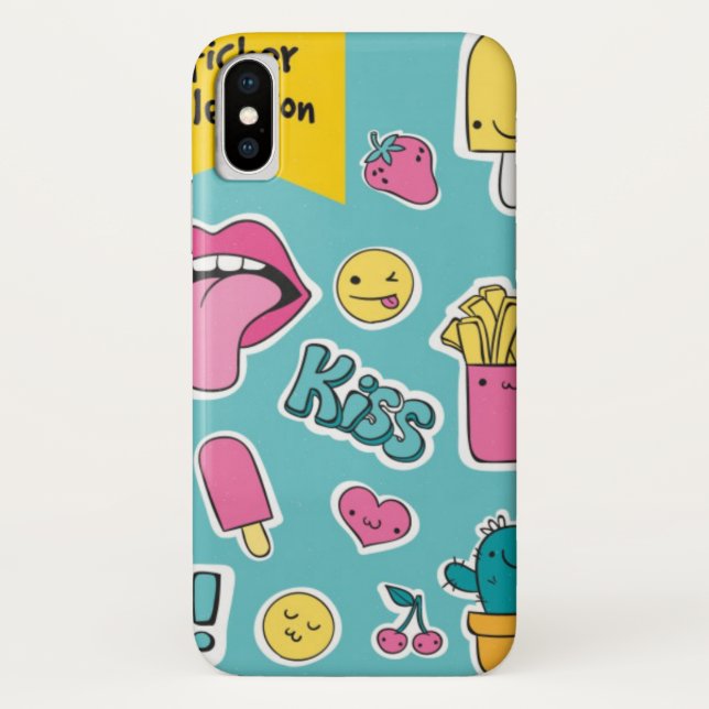 Funda De Case-Mate Para iPhone Calcomanías geniales y hermosas (Reverso)