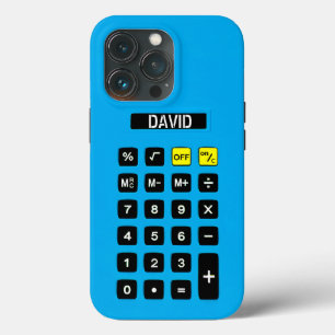 Funda Para iPhone 13 Pro Calculadora azul con teclado numérico