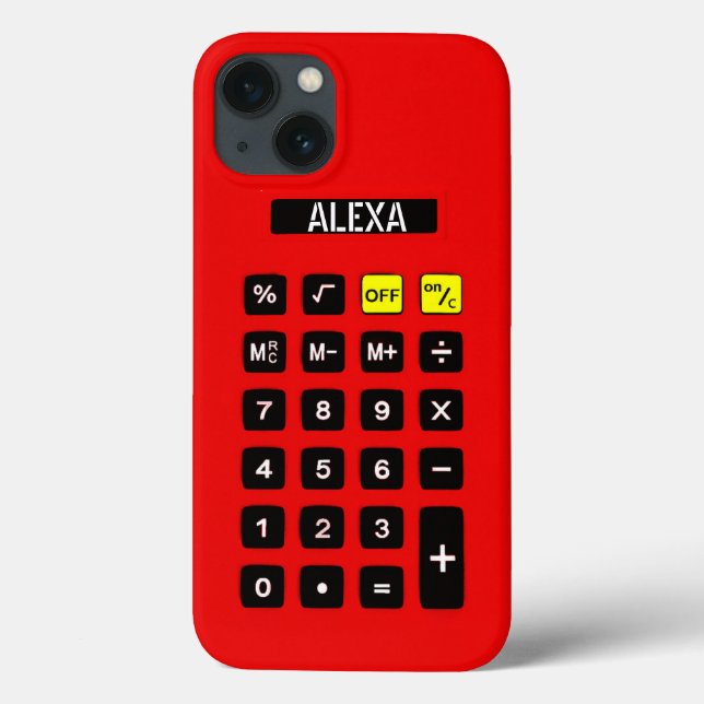 Funda De Case-Mate Para iPhone Calculadora roja con teclado numérico (Reverso)