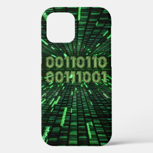 Funda Para iPhone 12 Pro Cálculo verde vibrante del código binario 69 de Sl