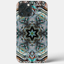 Funda Para iPhone 13 Pro Max Caleidoscopio de estrella y hexágono con textura l