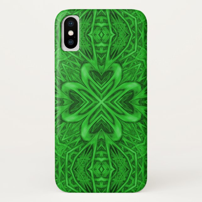Funda De Case-Mate Para iPhone Caleidoscopio verde verde vintage celta (Reverso)