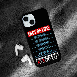 Funda Para iPhone 15 Calendario de Hechos de la Vida Dice Humor WTF