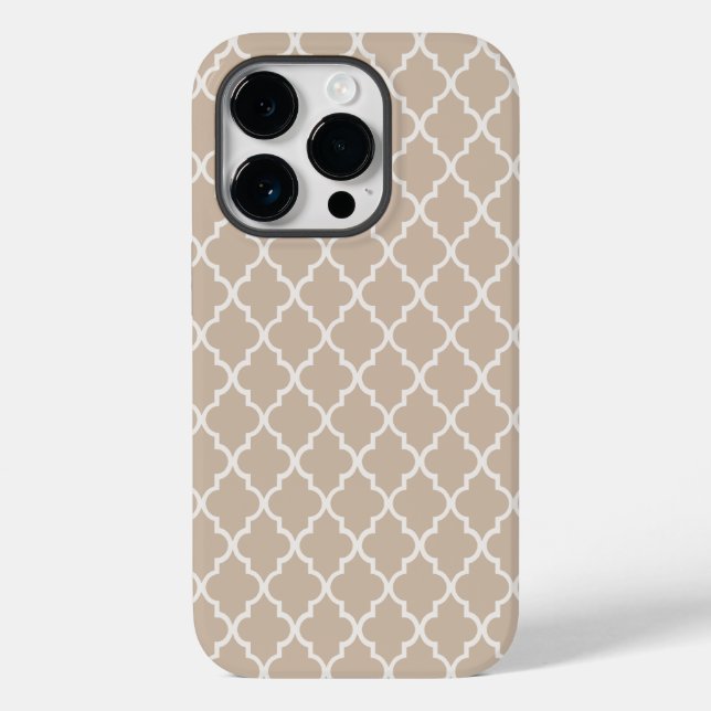 Funda De Case-Mate Para iPhone Cálida y elegante hoja de quatreil marroquí parduz (Reverso )