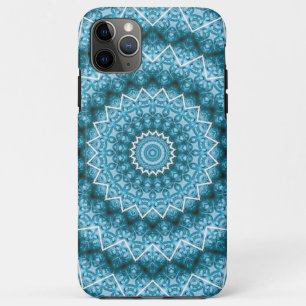Funda Para iPhone 11 Pro Max Calidoscopio / Mandala Azul Claro