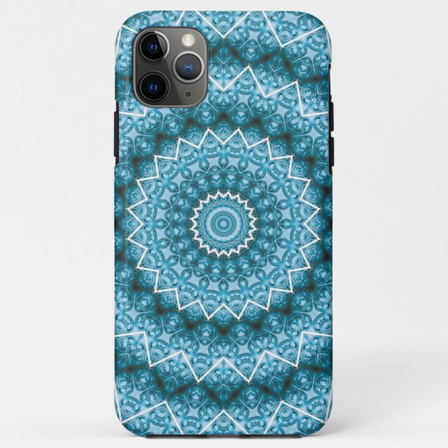 Funda De Case-Mate Para iPhone Calidoscopio / Mandala Azul Claro (Reverso)