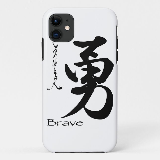 Funda De Case-Mate Para iPhone Caligrafía china japonesa VALIENTE del símbolo del (Reverso)