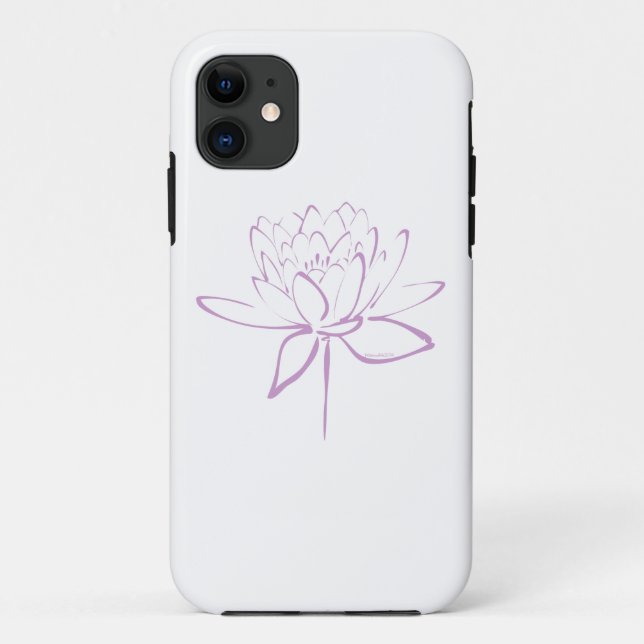 Funda De Case-Mate Para iPhone Caligrafía de Loto (Lavanda) (Reverso)