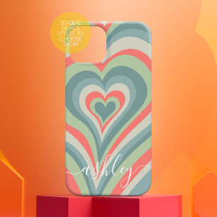 Funda Para iPhone 14 De Case-Mate Caligrafía del corazón psicodélico Nombre del guió