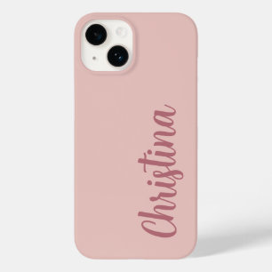 Funda Para iPhone 14 De Case-Mate Caligrafía Elegante Rosa Plata de Oro Nombre simpl