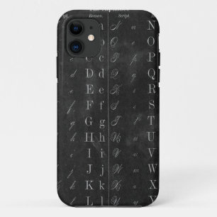 Funda Para iPhone 11 Calkboard vintage con alfabeto