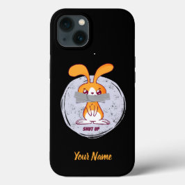 Funda Para iPhone 13 Cállate Conejo Diseño Divertido Sarcástico Cómic