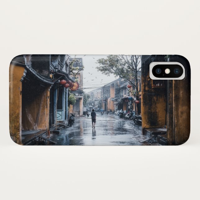 Funda De Case-Mate Para iPhone Calles lluviosas de Vietnam (Reverso (horizontal))